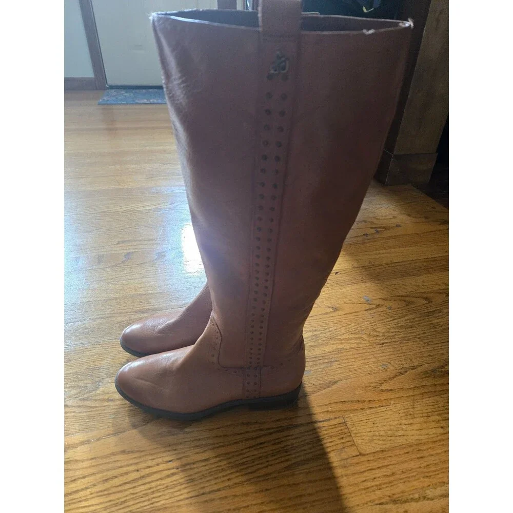 Sam Edelman “Prina” Studded Soft Brown Leather Knee High Riding Boots Size 7M